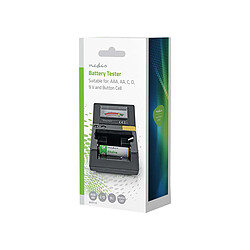 Nedis Testeur de Piles Compact Noir pas cher