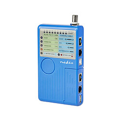 Nedis Testeur de Câble RJ45 / RJ11 / BNC / USB avec Indicateur LED Bleu