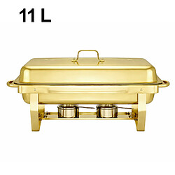 Silva Homeline Homeline Chauffe-plats Double Compartiment 11L en Inox avec Couvercle et Réchauds Dorée pas cher