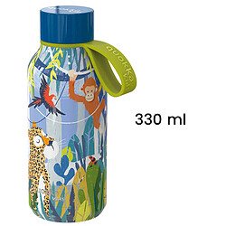 Quokka Bouteille Isotherme 330ml Modèle Solid Kids avec Sangle et Motif Jungle Multicolore pas cher
