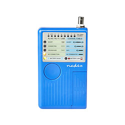 Nedis Testeur de Câble RJ45 / RJ11 / BNC / USB avec Indicateur LED Bleu