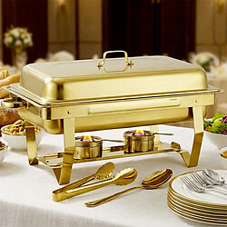 Acheter Silva Homeline Homeline Chauffe-plats Double Compartiment 11L en Inox avec Couvercle et Réchauds Dorée
