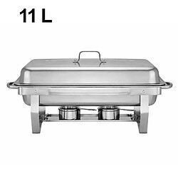 Silva Homeline Homeline Chauffe-plats Rectangulaire 11L Simple Compartiment en Inox avec Couvercle Argent pas cher