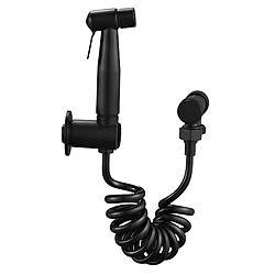 Acheter Avizar Douchette Multifonction avec Flexible Spiralé et Robinet d'Arrêt Noir