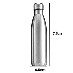 Acheter Avizar Bouteille Isotherme 500ml Design Fuselé avec Bouchon Anti-fuite Argent
