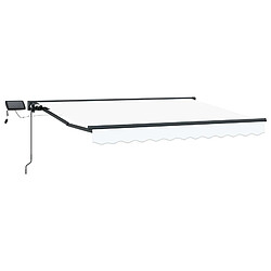 vidaXL Cadre de store manuel avec LEDs Blanc et anthracite 3,5 x 2 m