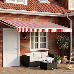 vidaXL Store rétractable manuel avec LEDs Rouge et Blanc 4,5 × 3 m