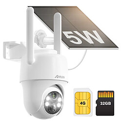 3G/4G LET Caméra de Surveillance Exterieur sans fil-360°PTZ-Panneau solaire-ANRAN G1