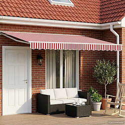 vidaXL Auvent rétractable électrique Rouge et Blanc 4,5 × 3 m