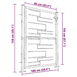 vidaXL Portail de jardin 100 x 145 cm en acier inoxydable pas cher