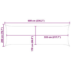 vidaXL Voile d'ombre Taupe 6 x 2 m 100 % polyester Oxford pas cher