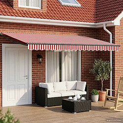 vidaXL Auvent rétractable électrique Rouge et Blanc 5 x 3 m