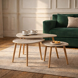 Concept Usine Set de 3 tables gigognes design effet travertin TIRA pas cher