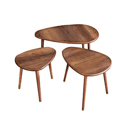 Concept Usine Set de 3 tables gigognes design effet noyer TIRA pas cher