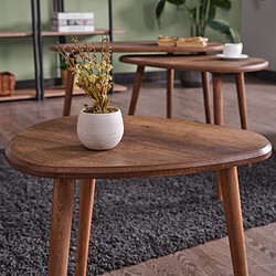 Acheter Concept Usine Set de 3 tables gigognes design effet noyer TIRA