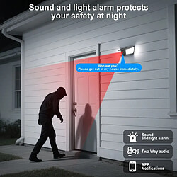 Caméra de Surveillance ANRAN 3MP Camera exterieur solaire +lampe de jardin+compatible Alexa pas cher