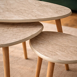 Acheter Concept Usine Set de 3 tables gigognes design effet travertin TIRA