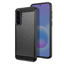 Avizar Coque pour Galaxy A57 en Silicone Effet Carbone Texture Brossée Noir