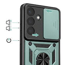 Acheter Avizar Coque pour Galaxy S26 Plus avec Bague Support et Cache Caméra Coulissant Vert