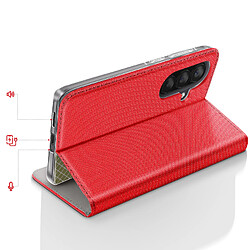 Avis Avizar Étui pour Galaxy A57 Texturé Strié avec Fonction Support et Porte-cartes Rouge