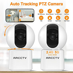Caméra de surveillance Interieur-ARCCTV-Audio Bidirectionnel,Suivi Automatique-2PCS