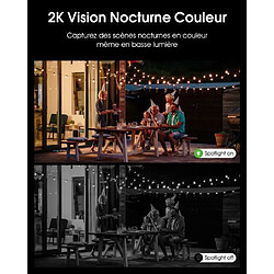 Acheter Lots de 2 Caméra de surveillance extérieure,+panneau solaire+lampe de jardin ANRAN F2M3