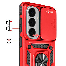 Acheter Avizar Coque pour Galaxy S26 avec Bague Support et Cache Caméra Coulissant Rouge