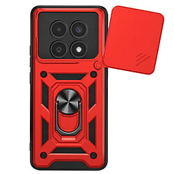 Mayaxess Coque Anneau pour Redmi Note 15 5G avec Cache Caméra Coulissant Rouge