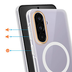 Avis Avizar Coque MagSafe pour Galaxy A57 Effet Givrée avec Contour Caméra Surélevé Blanc