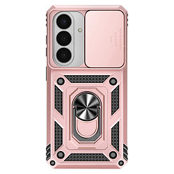 Avizar Coque pour Galaxy S26 avec Bague Support et Cache Caméra Coulissant Rose champagne