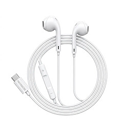 Mayaxess Écouteurs Filaires USB-C avec Micro intégré pour Fairphone 4 Blanc