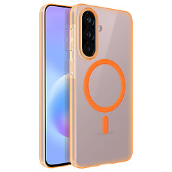 Avizar Coque MagSafe pour Galaxy A57 Effet Givrée avec Contour Caméra Surélevé Orange