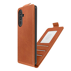 Avizar Étui pour Galaxy A17 Clapet Vertical avec Chaîne Bandoulière Métallique Marron