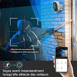 Avis Caméra de Surveillance ANRAN 3MP WiFi sans Fil Batterie ,Vision Nocturne Couleur,Blanc