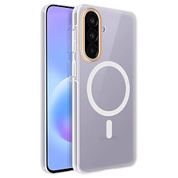 Avizar Coque MagSafe pour Galaxy A57 Effet Givrée avec Contour Caméra Surélevé Blanc