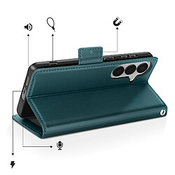 Acheter Avizar Étui Portefeuille pour Galaxy S26 Effet Cuir Cousu avec Dragonne Vert
