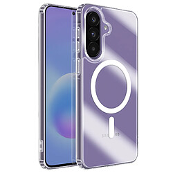 Avizar Coque MagSafe pour Galaxy A57 Bi-matière Antichoc avec Bords Surélevés Blanc