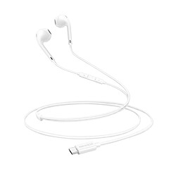 Mayaxess Écouteurs Filaires USB-C avec Micro intégré pour Fairphone 6 Blanc