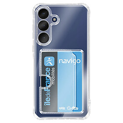 Avizar Coque pour Galaxy S25 FE avec Porte-cartes Intégré et Coins Renforcés Transparent