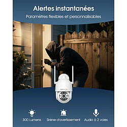 Caméra de Surveillance-Filaire 360°PTZ 3MP-Audio Bidirectionnel,ARCCTV P2-2PCS pas cher