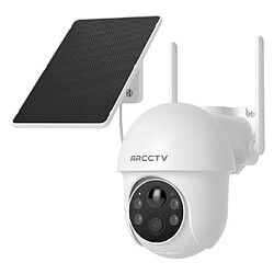 Caméra de Surveillance ARCCTV 4MP 360°PTZ ,détection PIR,Vision Nocturne Couleur,Blanc