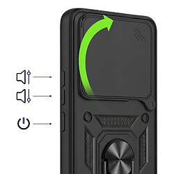 Acheter Mayaxess Coque Anneau pour Redmi Note 15 5G avec Cache Caméra Coulissant Noir