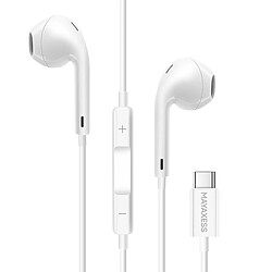 Avis Mayaxess Écouteurs Filaires USB-C avec Micro intégré pour Fairphone 6 Blanc
