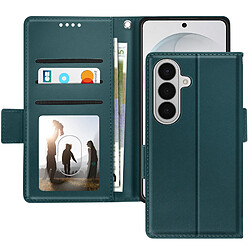 Avizar Étui Portefeuille pour Galaxy S26 Effet Cuir Cousu avec Dragonne Vert