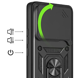 Acheter Mayaxess Coque Anneau pour Redmi Note 15 4G avec Cache Caméra Coulissant Noir