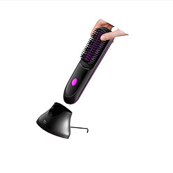 Avis INF Brosse Lissante Chauffante Ionique LCD Portable Sans Fil pour un Coiffage Facile Black
