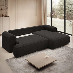 INTENSE DECO Canapé d'angle droit convertible Velaro Bouclette Noir pas cher