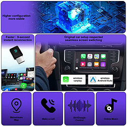 INF Adaptateur CarPlay sans Fil - Noir : Convertisseur CarPlay Filaire vers sans Fil pour une