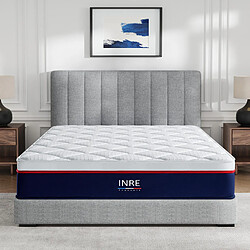 Matelas 160x200 cm INRE - 30cm hybride, Ressorts ensachés, Ferme, Oeko-tex, 7 zones