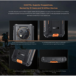 Smartphone OUKITEL G1 24Go RAM 256Go 10600mAh IP68/IP69K preto